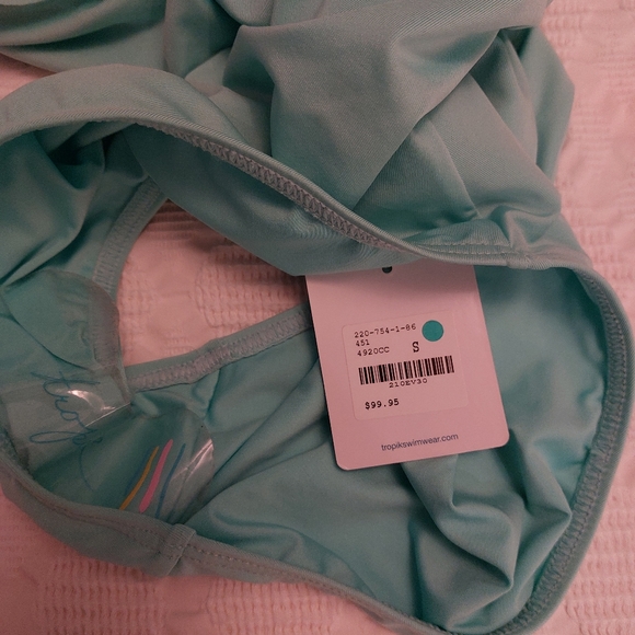 Tropik Mint Green One Shoulder Ruffle Swimsuit NWT - Picture 10 of 10